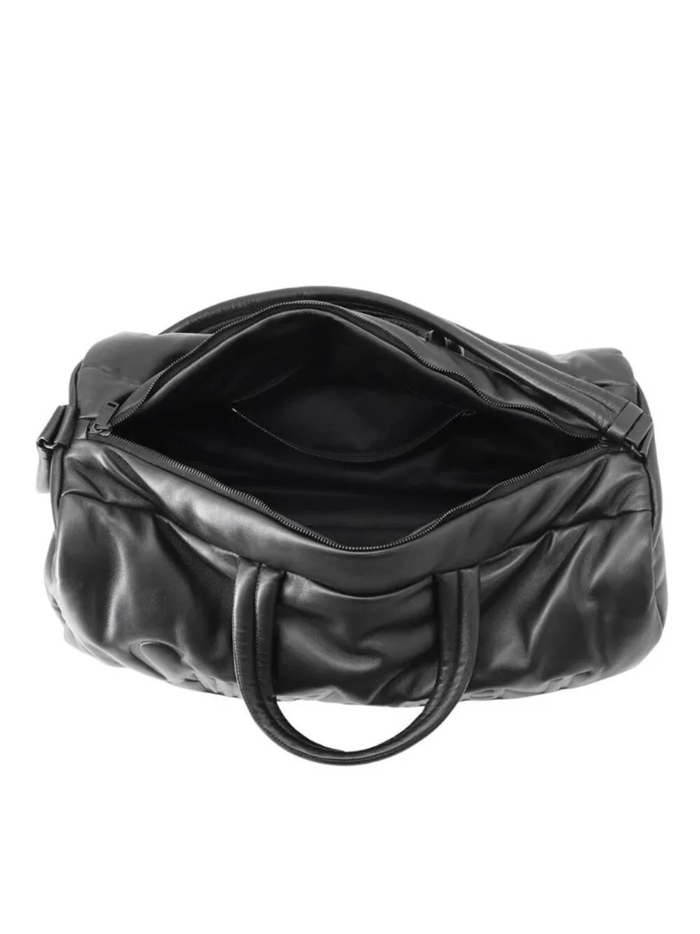 Saint Laurent Paris Boston Bag Wide Logo Puffer Lambskin Black